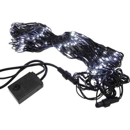 Гирлянда светодиодная Сеть 160 LED 1х1,5м, черный ПВХ, Белый 215-115