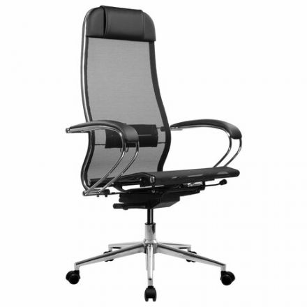 Кресло МЕТТА "ErgoLife" 10 B1-104K, хром, синхромеханизм, прочная сетка, черное Кресло МЕТТА "ErgoLife" 10 B1-104K, хром, синхромеханизм, прочная сетка, черное