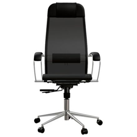 Кресло МЕТТА "ErgoLife" 10 B1-104K, хром, синхромеханизм, прочная сетка, черное