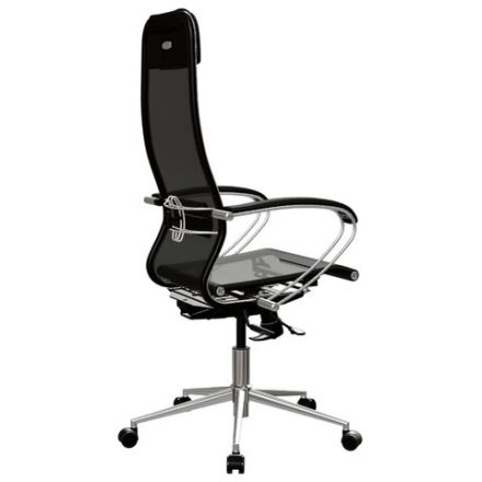 Кресло МЕТТА "ErgoLife" 10 B1-104K, хром, синхромеханизм, прочная сетка, черное