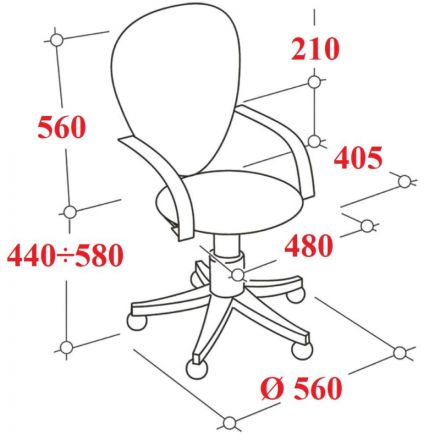 Кресло VB_Бюрократ CH-1300N/BLACK, ткань черный 3C11