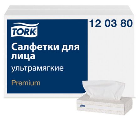 Салфетки косметические 100 штук в картонном боксе, 2-слойные, Tellus/TORK Premium (Система F1), 120380 Салфетки косметические 100 штук в картонном боксе, 2-слойные, Tellus/TORK Premium (Система F1), 120380