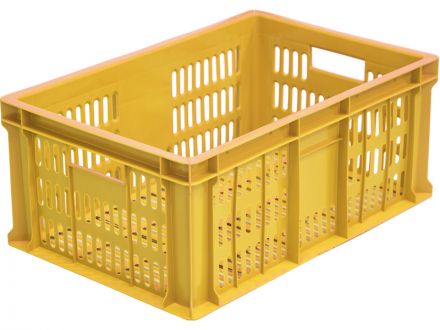 Ящик 600х400х250 с перфорацией  жёлтый