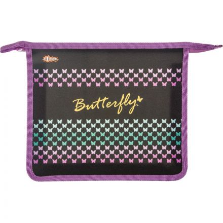 Папка для тетрадей №1School Butterfly, А5,  пластик, ПТ-713