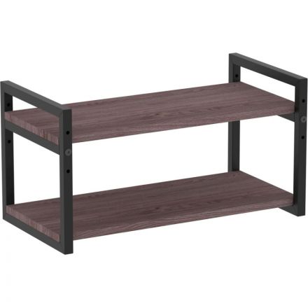 Полка TI_настен/настоль Комус Онега-7 290х580 мет чер/ЛДСП ясень анкор тем