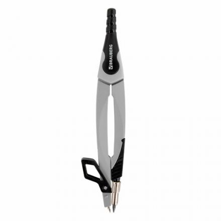 Готовальня BRAUBERG ULTRA, 4 предмета: циркуль 135 мм, запасные грифели, насадка, графитовый цвет, 210821