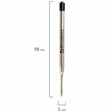 Стержень шариковый масляный BRAUBERG, ЧЕРНЫЙ, тип PARKER, 98 мм, металлический корпус, линия письма 0,5 мм, 170347 Стержень шариковый масляный BRAUBERG, ЧЕРНЫЙ, тип PARKER, 98 мм, металлический корпус, линия письма 0,5 мм, 170347