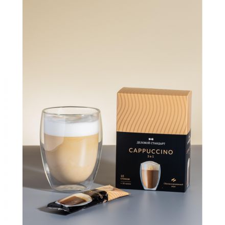 Кофе порционный 3в1 Деловой Стандарт Cappuccino, 18грх10шт/уп Кофе порционный 3в1 Деловой Стандарт Cappuccino, 18грх10шт/уп
