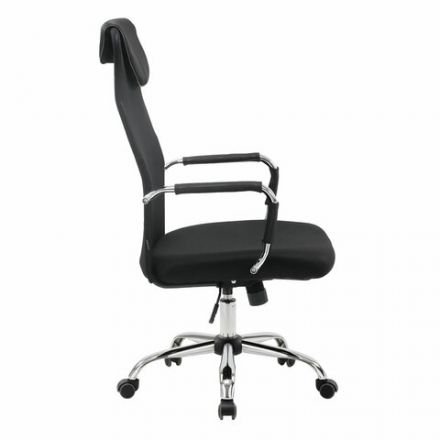 Кресло офисное BRABIX "Fit EX-514", с подголовником, хром, черное, 531949 Кресло офисное BRABIX "Fit EX-514", с подголовником, хром, черное, 531949