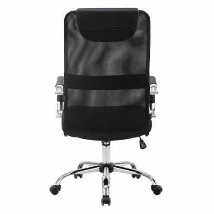 Кресло офисное BRABIX "Fit EX-514", с подголовником, хром, черное, 531949 Кресло офисное BRABIX "Fit EX-514", с подголовником, хром, черное, 531949