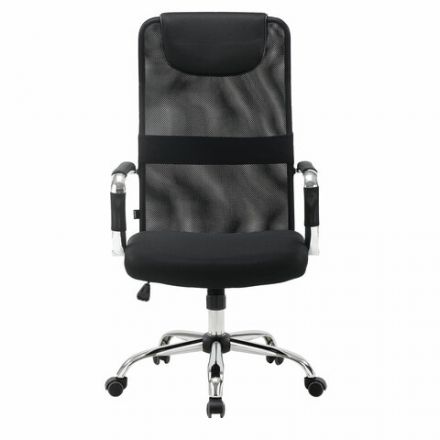 Кресло офисное BRABIX "Fit EX-514", с подголовником, хром, черное, 531949 Кресло офисное BRABIX "Fit EX-514", с подголовником, хром, черное, 531949