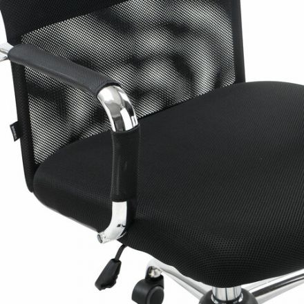 Кресло офисное BRABIX "Fit EX-514", с подголовником, хром, черное, 531949 Кресло офисное BRABIX "Fit EX-514", с подголовником, хром, черное, 531949