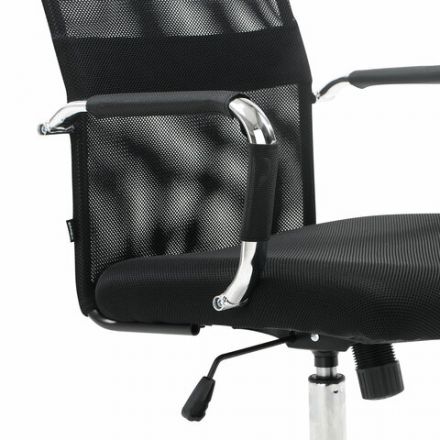Кресло офисное BRABIX "Fit EX-514", с подголовником, хром, черное, 531949 Кресло офисное BRABIX "Fit EX-514", с подголовником, хром, черное, 531949
