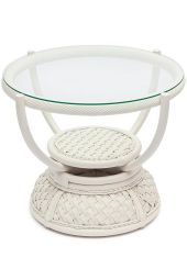 Столик кофейный Andrea ротанг, D60х50см, TCH White (белый) Столик кофейный Andrea ротанг, D60х50см, TCH White (белый)