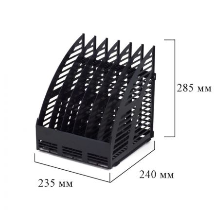 Вертикальный накопитель Attache пластиковый черный ширина 240 мм 6 отделений Вертикальный накопитель Attache пластиковый черный ширина 240 мм 6 отделений