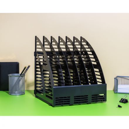 Вертикальный накопитель Attache пластиковый черный ширина 240 мм 6 отделений Вертикальный накопитель Attache пластиковый черный ширина 240 мм 6 отделений