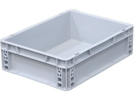 Ящик п/п 400х300х120 сплошной, усиленное дно, цв. серый Ящик п/п 400х300х120 сплошной, усиленное дно, цв. серый