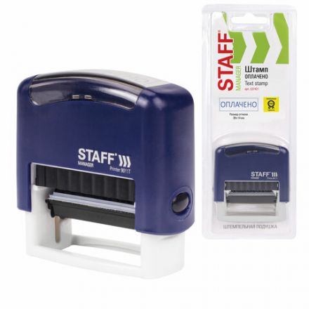 Штамп стандартный STAFF "ОПЛАЧЕНО", оттиск 38х14 мм, "Printer 9011T", 237421 Штамп стандартный STAFF "ОПЛАЧЕНО", оттиск 38х14 мм, "Printer 9011T", 237421