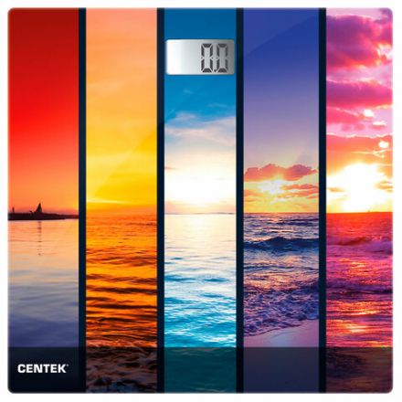 Весы напольные CENTEK CT-2421 "Закат", электронные, вес до 180 кг, квадрат, стекло, с рисунком, CT-2421 Закат Весы напольные CENTEK CT-2421 "Закат", электронные, вес до 180 кг, квадрат, стекло, с рисунком, CT-2421 Закат