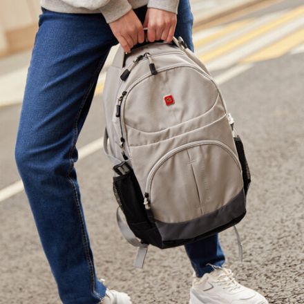 Рюкзак GERMANIUM "S-07" универсальный, уплотненная спинка, облегчённый, светло-серый, 46х32х15 см, 226954 Рюкзак GERMANIUM "S-07" универсальный, уплотненная спинка, облегчённый, светло-серый, 46х32х15 см, 226954