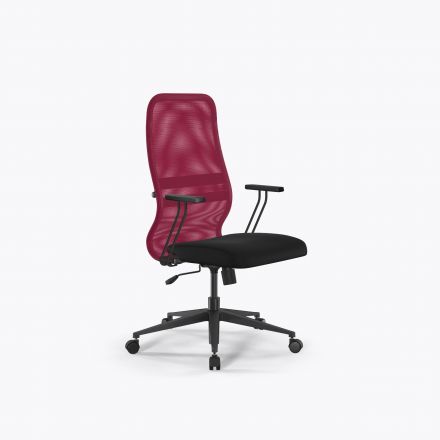 Кресло Sit 8 B2-8T - X1+UMF(X1) /Uh00/Wh00/T21bP-b(M09.B11.G19.W01) Красный-Черный