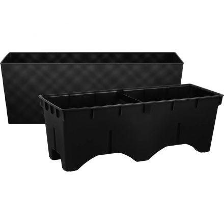 Ящик балконный InGreen Manhattan Cube 40см c дренаж.встав.оникс IG670710028