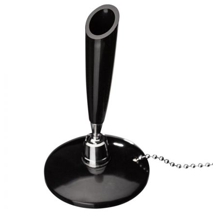 Ручка шариковая на черной подставке Beifa синяя на липучке с цепочкой (толщина линии 0.5 мм)