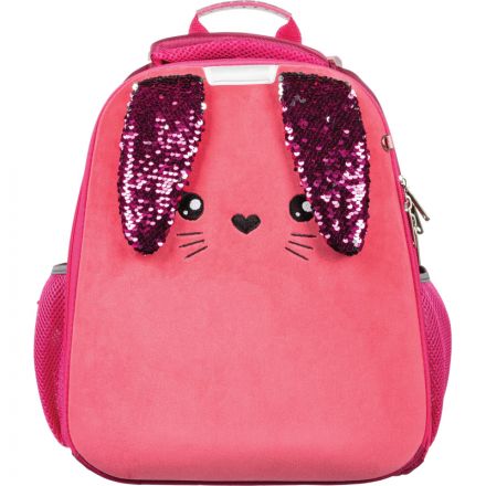 Ранец №1School Basic Bunny ярко-розовый, 2 отд., эргоном. спинка     