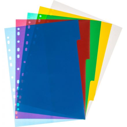 Разделитель листов Attache Economy А4 пластиковый 5 листов разноцветный (290х210 мм)