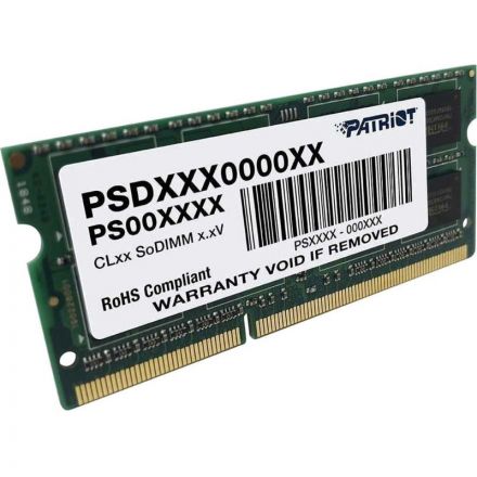 Модуль памяти Patriot DDR3L SO-DIMM 8Gb 1600МГц CL11 (PSD38G1600L2S) Модуль памяти Patriot DDR3L SO-DIMM 8Gb 1600МГц CL11 (PSD38G1600L2S)