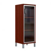 Шкаф-колонка средняя со стеклянной дверью в AL-рамке B 421.7(R) Бургунди 475х450х1286 BORN