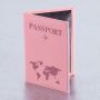 Обложка для паспорта "Passport map", экокожа soft-touch, розовая, STAFF, 238759