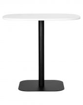 Стол обеденный DOBRIN OTIS, белая столешница, черное основание Стол обеденный DOBRIN OTIS, белая столешница, черное основание