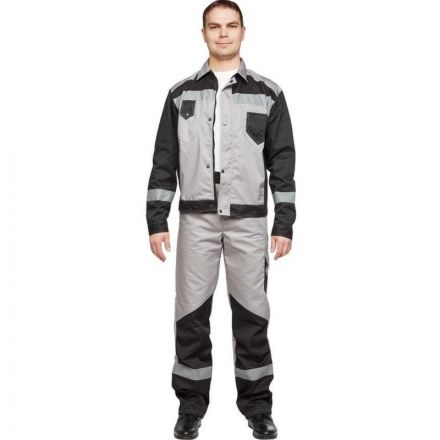 Костюм рабочий летний мужской л21-КБР серый/черн. (р.56-58) 182-188 Костюм рабочий летний мужской л21-КБР серый/черн. (р.56-58) 182-188