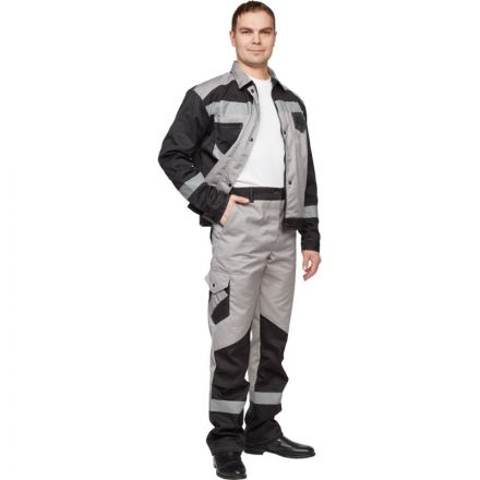 Костюм рабочий летний мужской л21-КБР серый/черн. (р.56-58) 182-188 Костюм рабочий летний мужской л21-КБР серый/черн. (р.56-58) 182-188