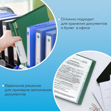 Папка 40 вкладышей BRAUBERG стандарт, зеленая, 0,7 мм, 221601 Папка 40 вкладышей BRAUBERG стандарт, зеленая, 0,7 мм, 221601