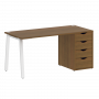 Home Office Стол письменный VR.SP-3-158.4.A Орех/Белый металл 1580*720*750