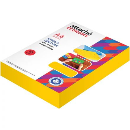 Бумага цветная Attache Economy (оранжевый неон), 70г, А4, 500 л Бумага цветная Attache Economy (оранжевый неон), 70г, А4, 500 л