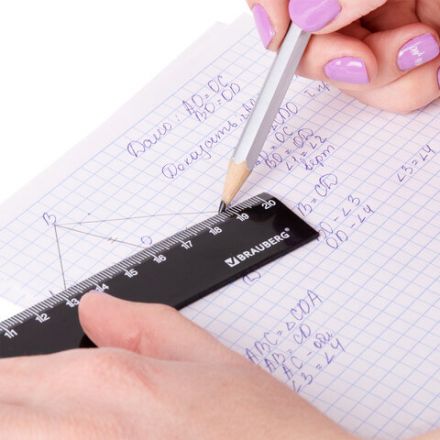 Линейка пластиковая 20 см, BRAUBERG, черная, пакет, 210775 Линейка пластиковая 20 см, BRAUBERG, черная, пакет, 210775