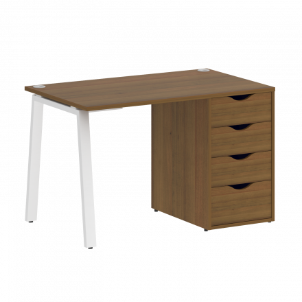 Home Office Стол письменный VR.SP-3-118.4.A Орех/Белый металл 1180*720*750