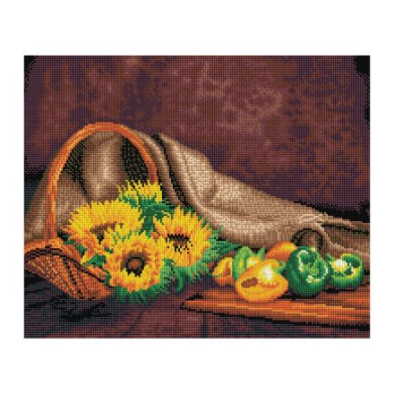 Алмазная мозаика ТРИ СОВЫ "Натюрморт с подсолнухами", 40*50см, холст, картонная коробка с пластиковой ручкой Алмазная мозаика ТРИ СОВЫ "Натюрморт с подсолнухами", 40*50см, холст, картонная коробка с пластиковой ручкой