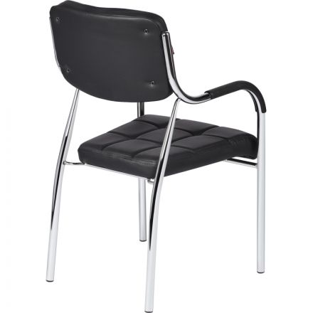 Стул BN_TQ_Стул Echair-805 VP кожзам черный, хром Стул BN_TQ_Стул Echair-805 VP кожзам черный, хром