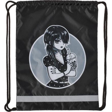 Мешок для обуви Аниме Готик черный без ручек, светоотр,36х47 Мешок для обуви Аниме Готик черный без ручек, светоотр,36х47