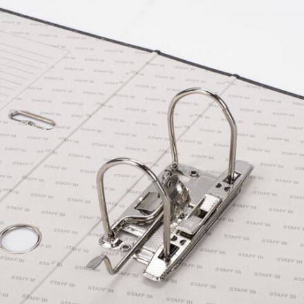 Папка-регистратор STAFF "Basic" БЮДЖЕТ с мраморным покрытием, 70 мм, без уголка, черный корешок, 227185