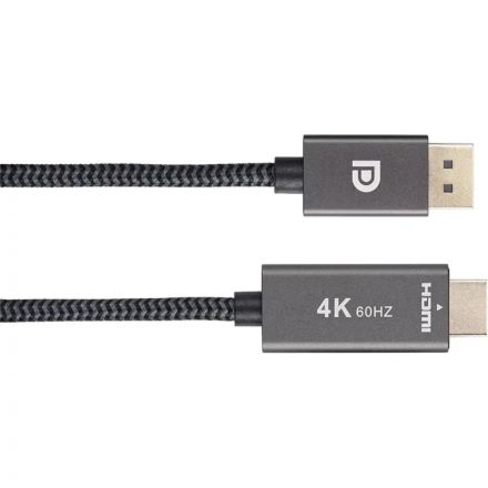 Кабель Telecom (TA561M-1.8M) DisplayPort M-> HDMI M 4K@60Hz 1.8m оплетка