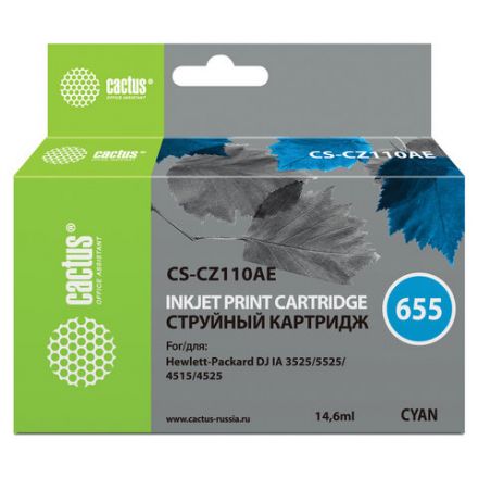 Картридж струйный CACTUS (CS-CZ110AE) для HP Deskjet I3525/5525/4515/4525, голубой Картридж струйный CACTUS (CS-CZ110AE) для HP Deskjet I3525/5525/4515/4525, голубой
