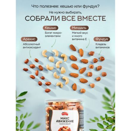 Орехи сушеные в банке "МИКС Движение", кешью, фундук, миндаль, арахис, 1 кг, NARMAK Орехи сушеные в банке "МИКС Движение", кешью, фундук, миндаль, арахис, 1 кг, NARMAK