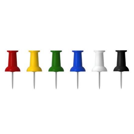Силовые кнопки-гвоздики ERICH KRAUSE "Classic", 50 штук, ассорти, в картонной коробке, 24877