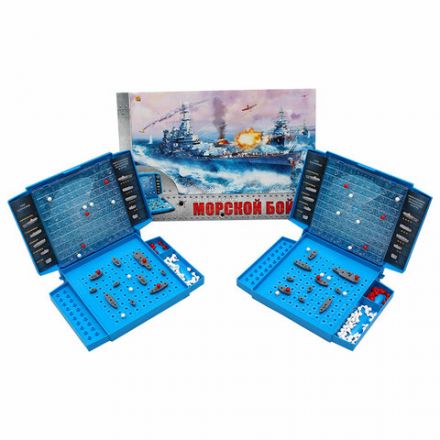 Игра настольная "Морской бой", игровое поле 2 шт., фишки, фигурки кораблей, РК, ИН-1760 Игра настольная "Морской бой", игровое поле 2 шт., фишки, фигурки кораблей, РК, ИН-1760