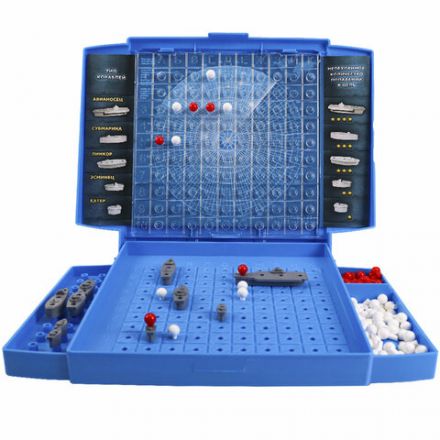 Игра настольная "Морской бой", игровое поле 2 шт., фишки, фигурки кораблей, РК, ИН-1760 Игра настольная "Морской бой", игровое поле 2 шт., фишки, фигурки кораблей, РК, ИН-1760